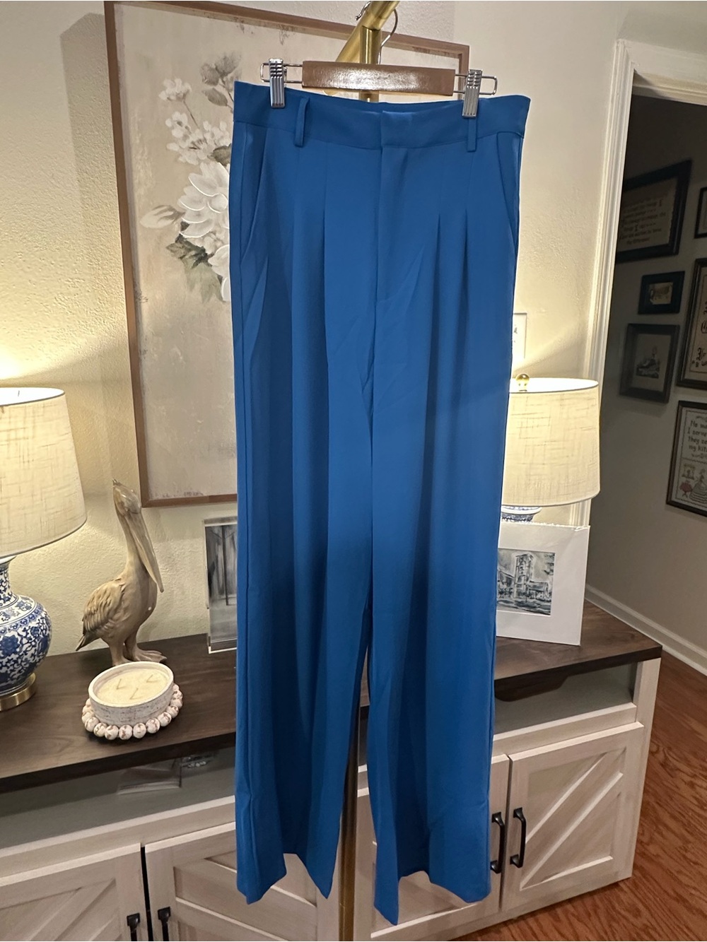Wide-Leg  Dress Pants in Blue
